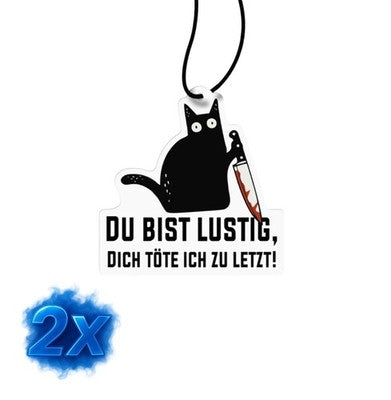 2x Du bist lustig, dich töte ich zu letzt Duftbaum/Auto Lufterfrischer<wbr/>/New Car