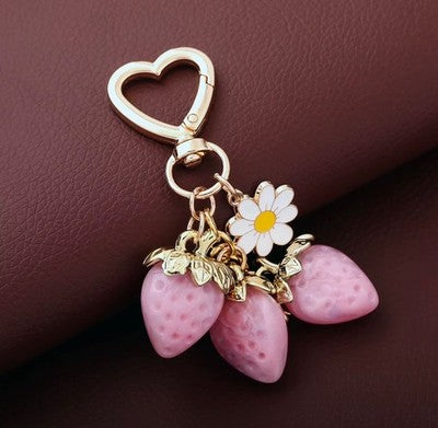 Schlüsselanhän<wbr/>ger Erdbeere/Rosa