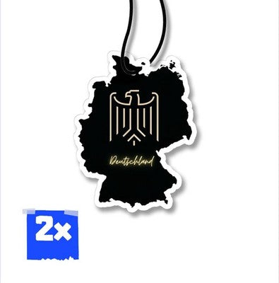 2x Deutschland Duftbaum/Auto Lufterfrischer<wbr/>/Schwarz Eis