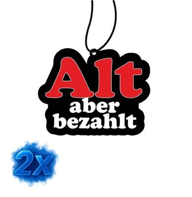 2x „Alt aber bezahlt“ Duftbaum/Auto Lufterfrischer<wbr/>/Schwarz Eis